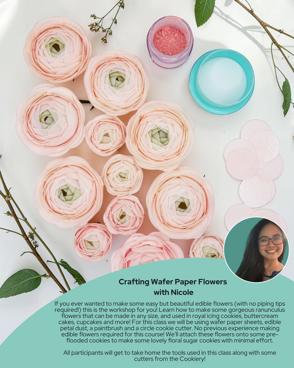 Crafting Wafer Paper Florals w/ Nicole : Sunday, Sept 20th, 1:30PM - 2:30PM (S2A)